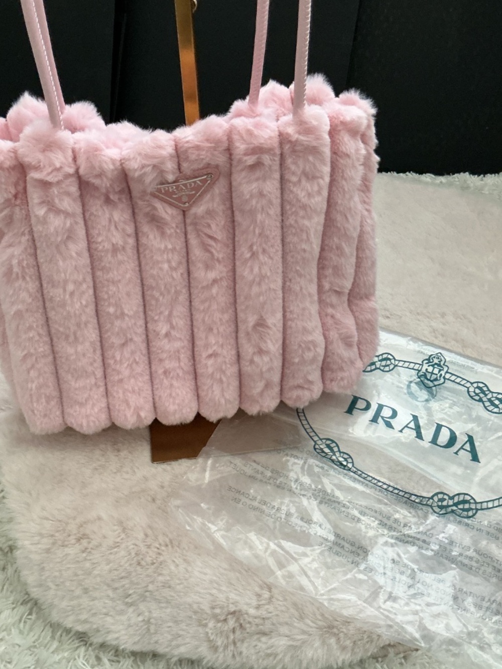 Prada Fur Shoulder Bag Authentic GWP ITEM - Picture 8 of 13